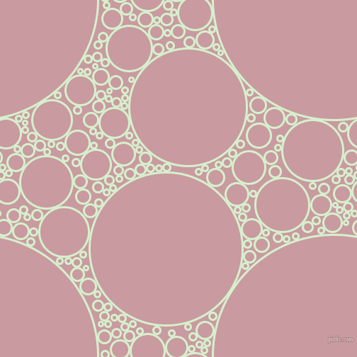 bubbles, circles, sponge, big, medium, small, 3 pixel line width, Snowy Mint and Careys Pink circles bubbles sponge soap seamless tileable