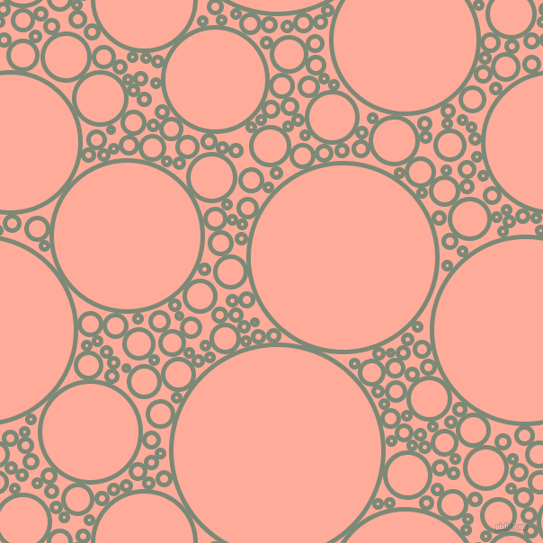 bubbles, circles, sponge, big, medium, small, 5 pixel line width, Spanish Green and Rose Bud circles bubbles sponge soap seamless tileable