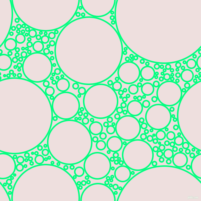 bubbles, circles, sponge, big, medium, small, 5 pixel line width, Spring Green and Soft Peach circles bubbles sponge soap seamless tileable