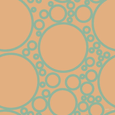 bubbles, circles, sponge, big, medium, small, 9 pixel line width, Summer Green and Manhattan circles bubbles sponge soap seamless tileable