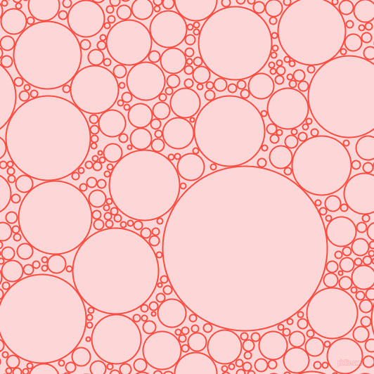 bubbles, circles, sponge, big, medium, small, 2 pixel line width, Sunset Orange and We Peep circles bubbles sponge soap seamless tileable
