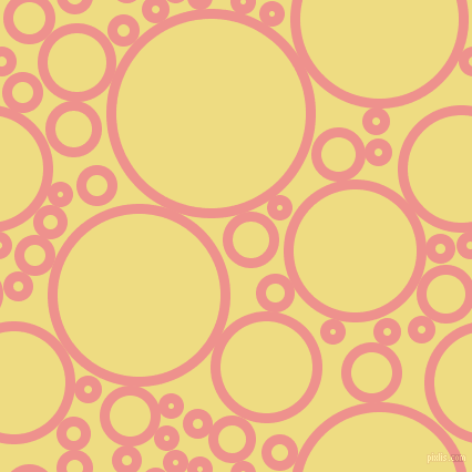 bubbles, circles, sponge, big, medium, small, 9 pixel line width, Sweet Pink and Flax circles bubbles sponge soap seamless tileable