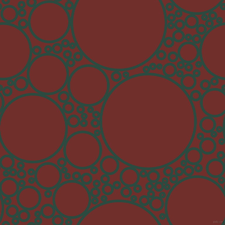 bubbles, circles, sponge, big, medium, small, 9 pixel line width, Te Papa Green and Auburn circles bubbles sponge soap seamless tileable