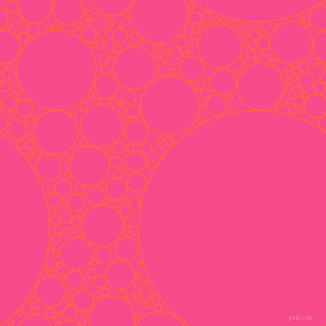 bubbles, circles, sponge, big, medium, small, 2 pixel line width, Tomato and French Rose circles bubbles sponge soap seamless tileable