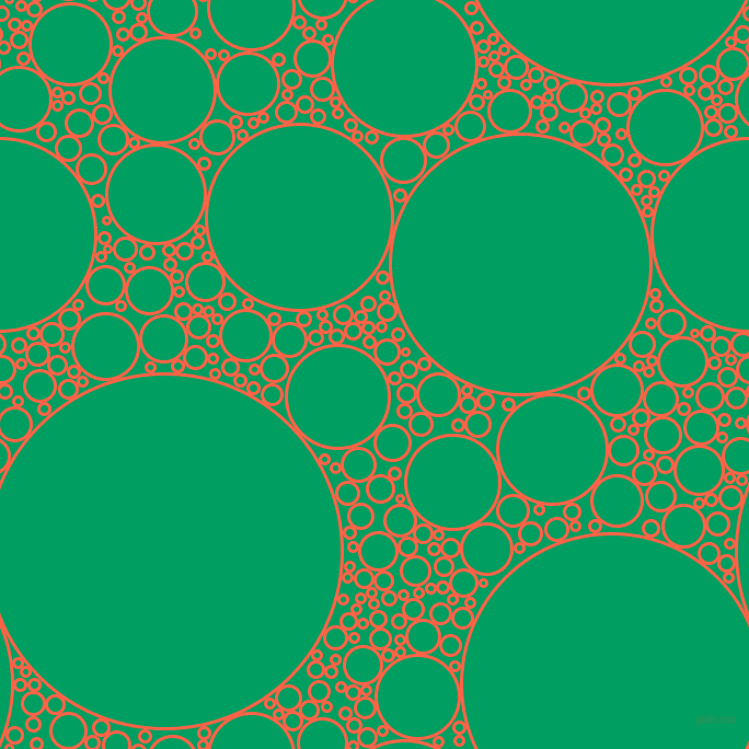 bubbles, circles, sponge, big, medium, small, 3 pixel line width, Tomato and Shamrock Green circles bubbles sponge soap seamless tileable