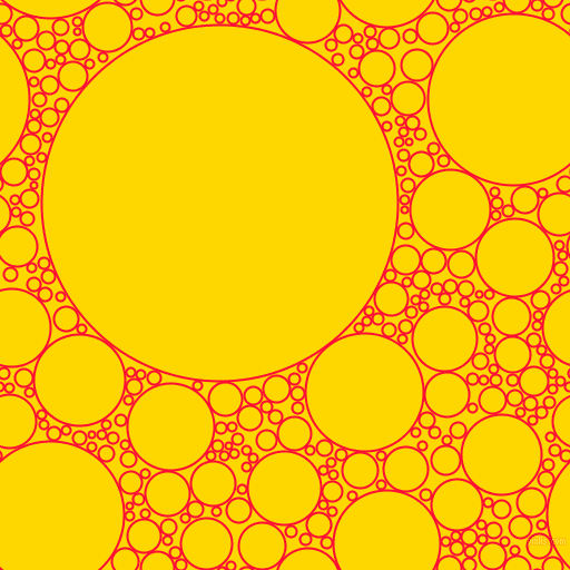 bubbles, circles, sponge, big, medium, small, 2 pixel line width, Torch Red and Gold circles bubbles sponge soap seamless tileable