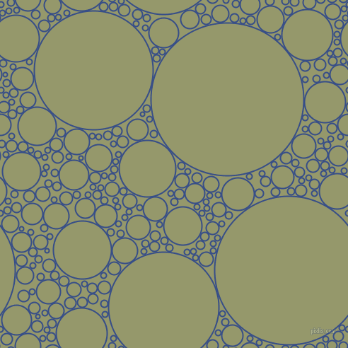 bubbles, circles, sponge, big, medium, small, 2 pixel line width, Tory Blue and Avocado circles bubbles sponge soap seamless tileable