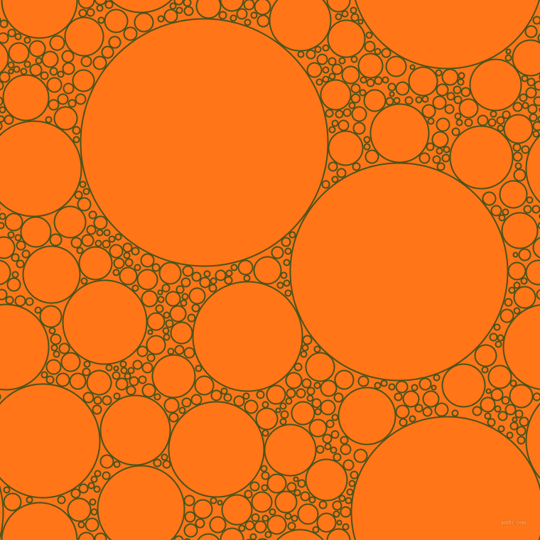bubbles, circles, sponge, big, medium, small, 2 pixel line width, Verdun Green and Pumpkin circles bubbles sponge soap seamless tileable