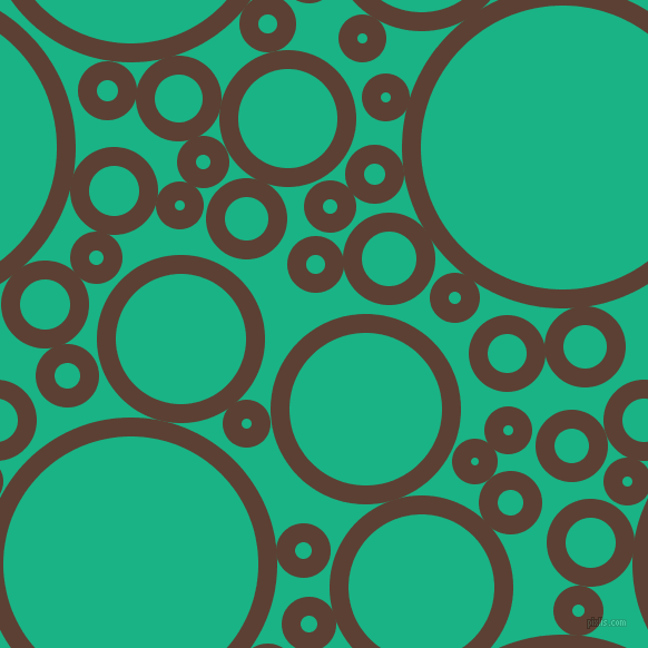 bubbles, circles, sponge, big, medium, small, 17 pixel line width, Very Dark Brown and Mountain Meadow circles bubbles sponge soap seamless tileable