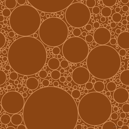 bubbles, circles, sponge, big, medium, small, 2 pixel line width, Whiskey Sour and Saddle Brown circles bubbles sponge soap seamless tileable
