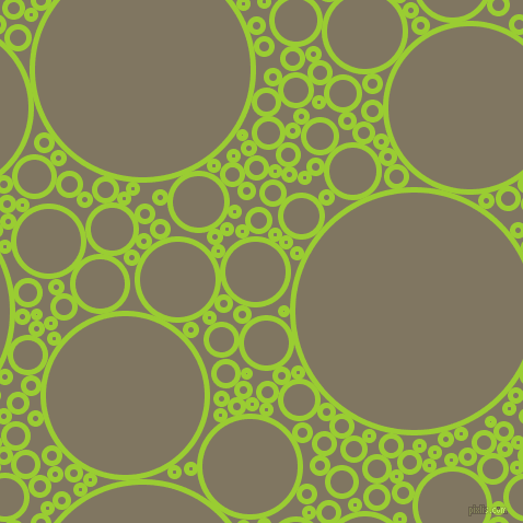 bubbles, circles, sponge, big, medium, small, 5 pixel line width, Yellow Green and Stonewall circles bubbles sponge soap seamless tileable