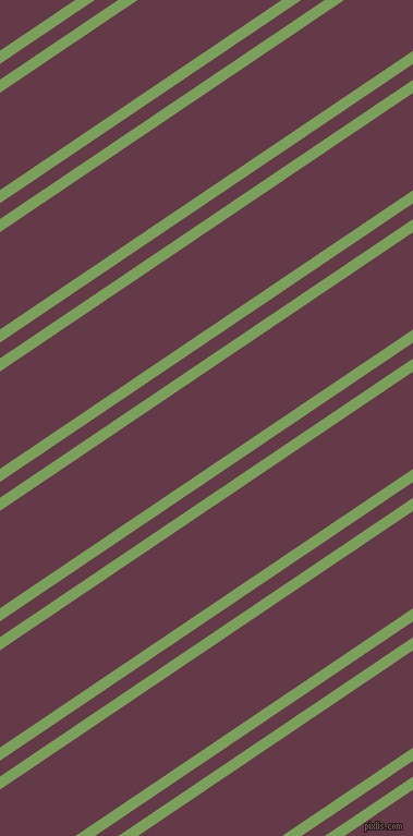 34 degree angles dual striped lines, 10 pixel lines width, 12 and 74 pixels line spacing, Asparagus and Tawny Port dual two line striped seamless tileable