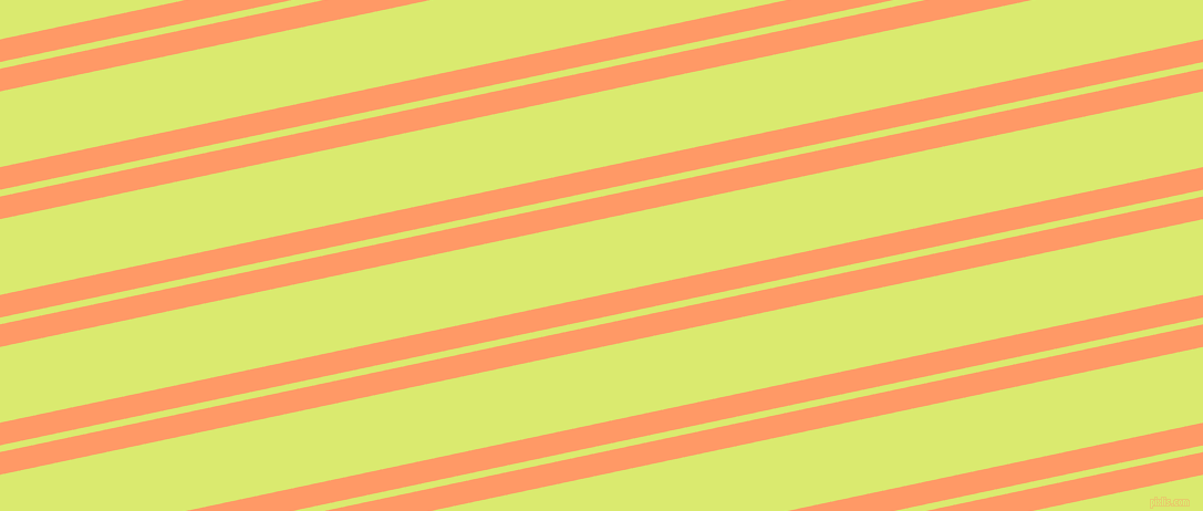 12 degree angles dual striped line, 20 pixel line width, 6 and 67 pixels line spacing, Atomic Tangerine and Mindaro dual two line striped seamless tileable