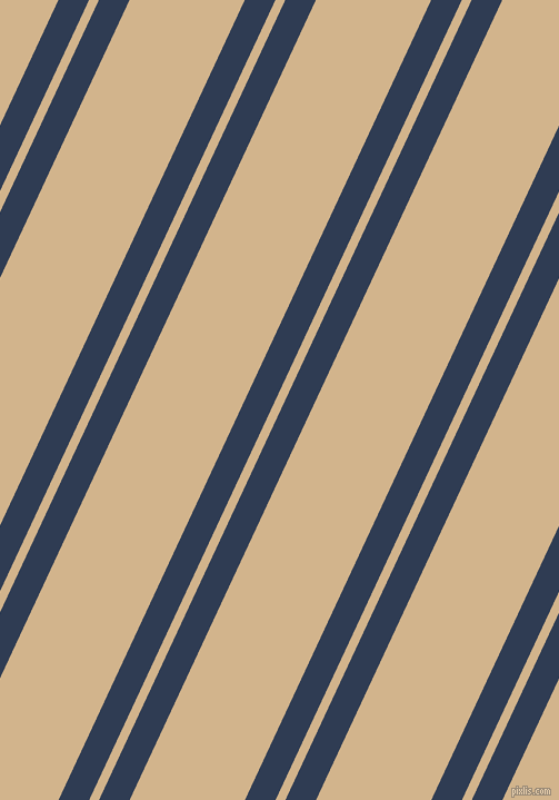 65 degree angles dual stripes line, 25 pixel line width, 8 and 94 pixels line spacing, Biscay and Tan dual two line striped seamless tileable