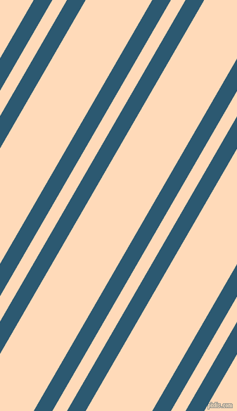 60 degree angle dual stripes lines, 23 pixel lines width, 18 and 82 pixel line spacing, Chathams Blue and Peach Puff dual two line striped seamless tileable