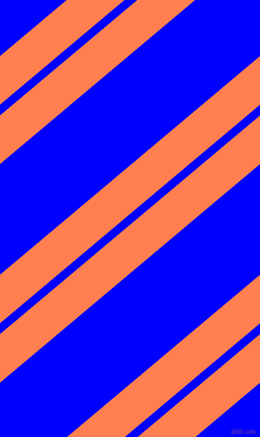 40 degree angles dual stripe lines, 54 pixel lines width, 12 and 123 pixels line spacing, Coral and Blue dual two line striped seamless tileable