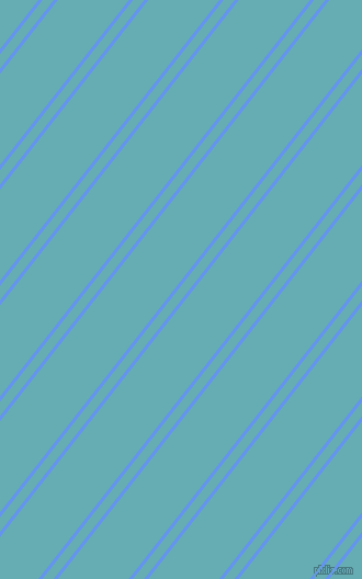 52 degree angle dual stripe line, 3 pixel line width, 8 and 51 pixel line spacing, Cornflower Blue and Fountain Blue dual two line striped seamless tileable