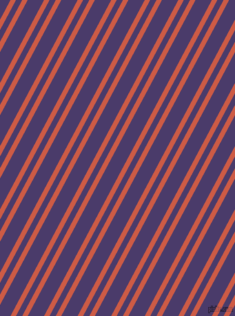 62 degree angles dual stripe line, 7 pixel line width, 8 and 21 pixels line spacing, Dark Coral and Meteorite dual two line striped seamless tileable