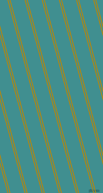 105 degree angle dual striped lines, 3 pixel lines width, 4 and 46 pixel line spacing, Dark Goldenrod and Blue Chill dual two line striped seamless tileable