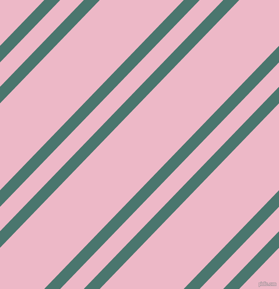 46 degree angles dual stripe line, 23 pixel line width, 34 and 121 pixels line spacing, Dark Green Copper and Chantilly dual two line striped seamless tileable
