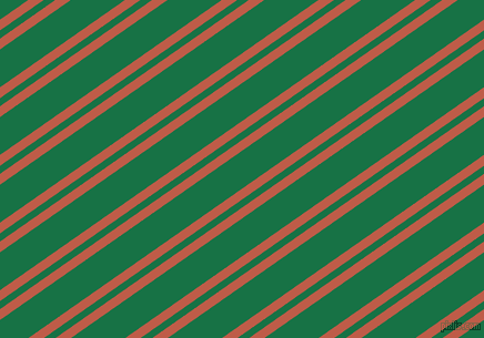 35 degree angles dual stripes lines, 8 pixel lines width, 6 and 28 pixels line spacing, Flame Pea and Dark Spring Green dual two line striped seamless tileable