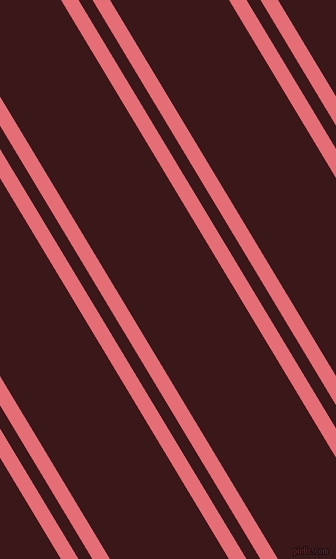 121 degree angle dual stripe line, 15 pixel line width, 12 and 102 pixel line spacing, Froly and Rustic Red dual two line striped seamless tileable