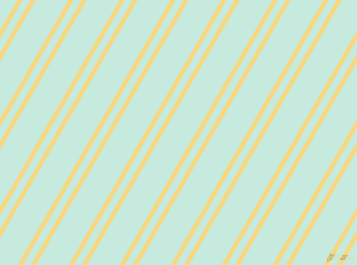 60 degree angles dual stripes lines, 6 pixel lines width, 10 and 40 pixels line spacing, Golden Glow and Mint Tulip dual two line striped seamless tileable