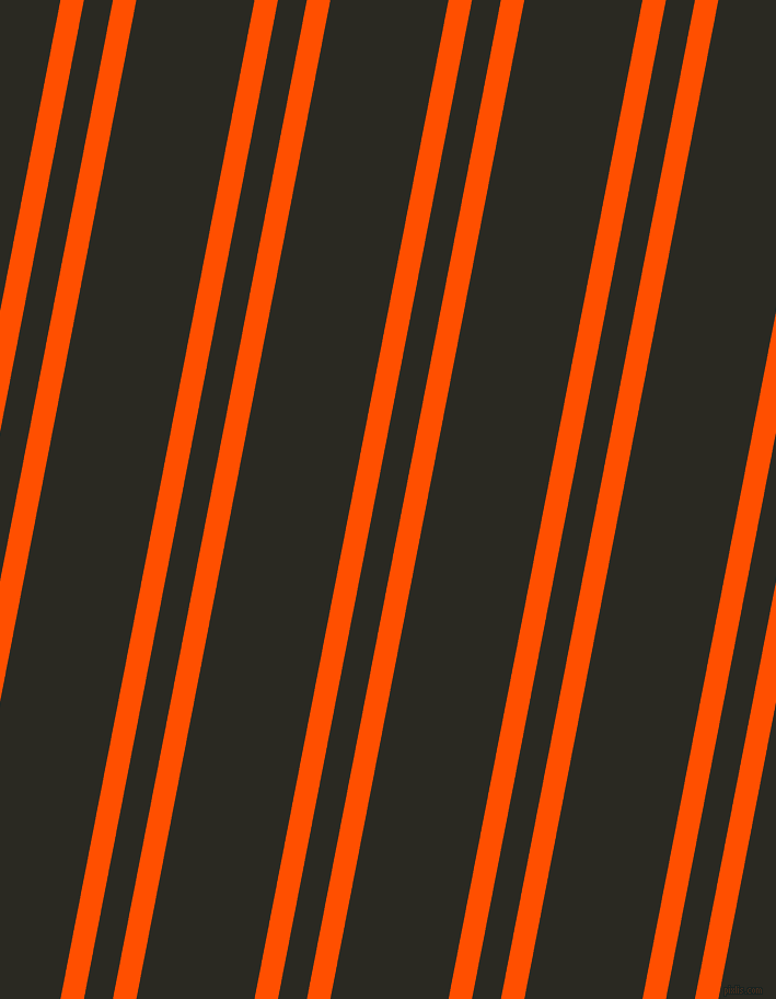 79 degree angles dual stripe lines, 21 pixel lines width, 26 and 106 pixels line spacing, International Orange and Maire dual two line striped seamless tileable