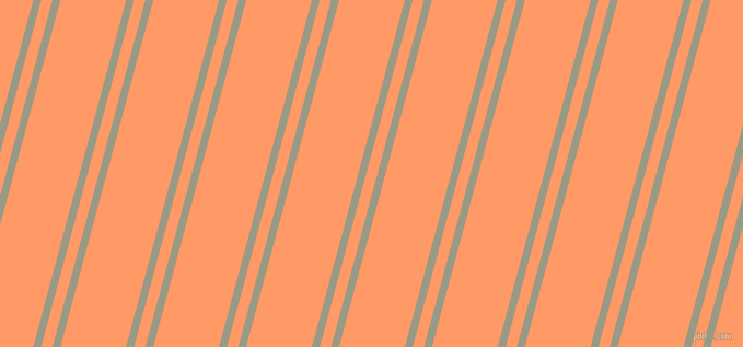 75 degree angles dual stripe lines, 7 pixel lines width, 10 and 58 pixels line spacing, Lemon Grass and Atomic Tangerine dual two line striped seamless tileable