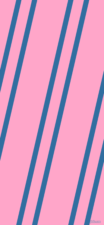 77 degree angles dual striped line, 17 pixel line width, 34 and 100 pixels line spacing, Lochmara and Carnation Pink dual two line striped seamless tileable