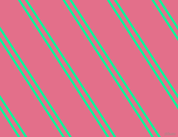 123 degree angles dual stripe lines, 7 pixel lines width, 12 and 96 pixels line spacing, Medium Spring Green and Deep Blush dual two line striped seamless tileable