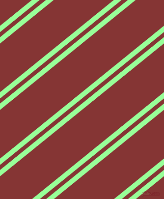 39 degree angle dual stripe lines, 10 pixel lines width, 8 and 77 pixel line spacing, Mint Green and Tall Poppy dual two line striped seamless tileable