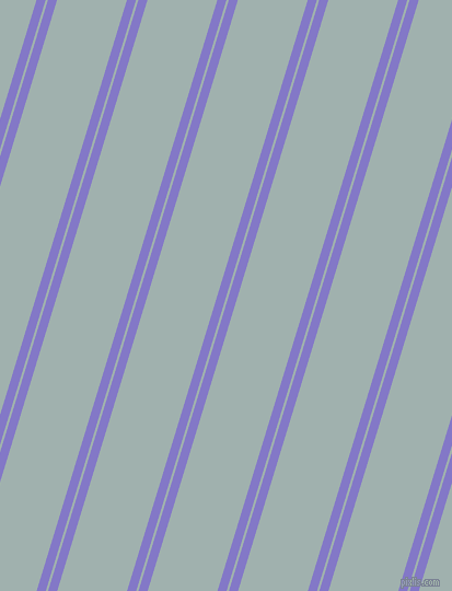 73 degree angle dual striped lines, 8 pixel lines width, 2 and 61 pixel line spacing, Moody Blue and Conch dual two line striped seamless tileable