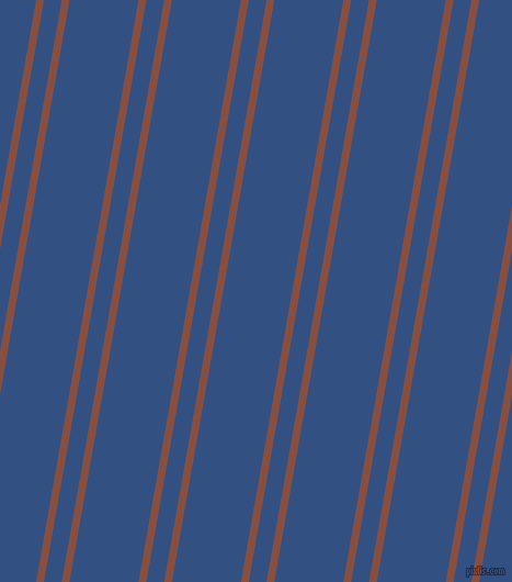 80 degree angle dual striped line, 7 pixel line width, 16 and 62 pixel line spacing, Mule Fawn and Fun Blue dual two line striped seamless tileable