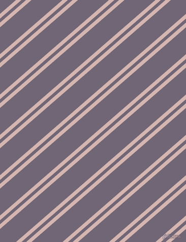 41 degree angles dual stripe lines, 7 pixel lines width, 6 and 40 pixels line spacing, Oyster Pink and Rum dual two line striped seamless tileable