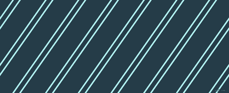 55 degree angles dual striped lines, 5 pixel lines width, 14 and 66 pixels line spacing, Pale Turquoise and Tarawera dual two line striped seamless tileable