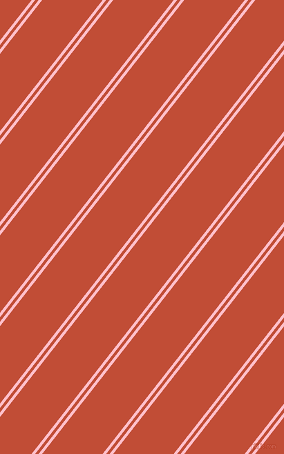 52 degree angle dual stripe line, 4 pixel line width, 4 and 69 pixel line spacing, Pink and Grenadier dual two line striped seamless tileable