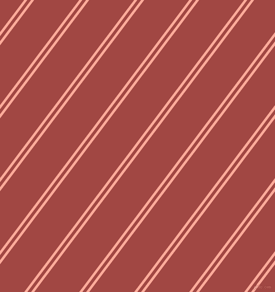 53 degree angles dual stripe lines, 5 pixel lines width, 6 and 72 pixels line spacing, Rose Bud and Roof Terracotta dual two line striped seamless tileable