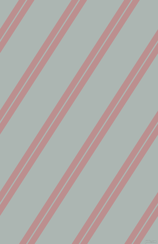57 degree angles dual stripe line, 19 pixel line width, 4 and 100 pixels line spacing, Rosy Brown and Periglacial Blue dual two line striped seamless tileable