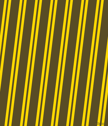 83 degree angle dual stripes line, 9 pixel line width, 6 and 30 pixel line spacing, School Bus Yellow and Bronze Olive dual two line striped seamless tileable