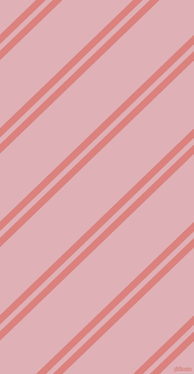 44 degree angle dual striped lines, 14 pixel lines width, 10 and 101 pixel line spacing, Sea Pink and Blossom dual two line striped seamless tileable