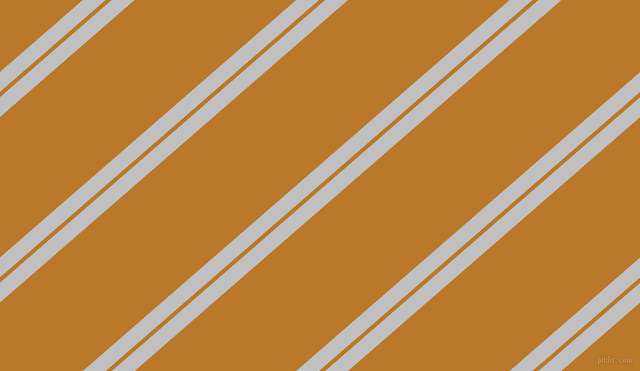 41 degree angles dual striped lines, 15 pixel lines width, 4 and 106 pixels line spacing, Silver and Pirate Gold dual two line striped seamless tileable