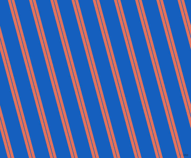 105 degree angle dual stripe lines, 10 pixel lines width, 2 and 50 pixel line spacing, Terra Cotta and Denim dual two line striped seamless tileable