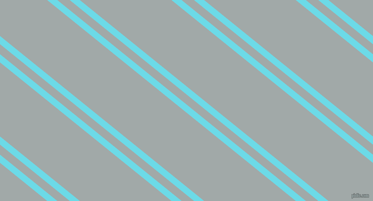 141 degree angle dual stripes lines, 13 pixel lines width, 16 and 118 pixel line spacing, Turquoise Blue and Hit Grey dual two line striped seamless tileable