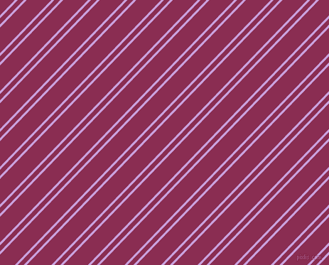 46 degree angles dual stripes line, 3 pixel line width, 6 and 25 pixels line spacing, Wisteria and Rose Bud Cherry dual two line striped seamless tileable