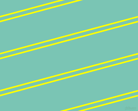 15 degree angle dual striped lines, 5 pixel lines width, 10 and 95 pixel line spacing, Yellow and Monte Carlo dual two line striped seamless tileable