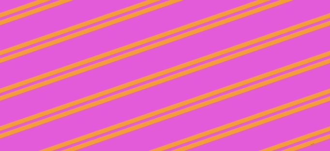 19 degree angles dual striped lines, 9 pixel lines width, 6 and 50 pixels line spacing, Yellow Sea and Free Speech Magenta dual two line striped seamless tileable