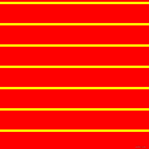 horizontal lines stripes, 8 pixel line width, 64 pixel line spacing, Yellow and Red horizontal lines and stripes seamless tileable