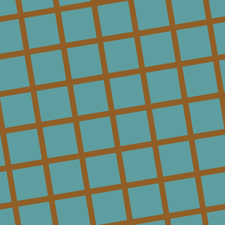 9/99 degree angle diagonal checkered chequered lines, 19 pixel lines width, 103 pixel square size, Afghan Tan and Cadet Blue plaid checkered seamless tileable