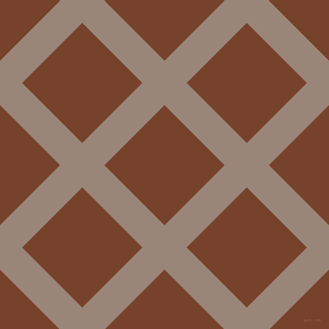 45/135 degree angle diagonal checkered chequered lines, 64 pixel lines width, 174 pixel square size, Almond Frost and Copper Canyon plaid checkered seamless tileable